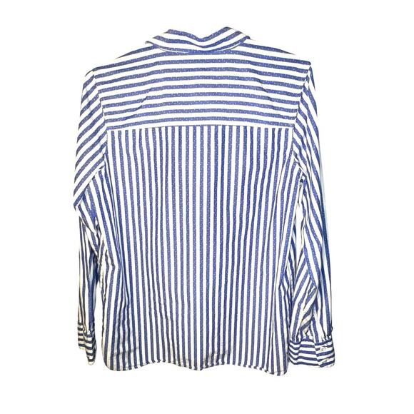 J.Crew boys 8 long sleeve button front blue white stripe star academia preppy - Picture 3 of 10